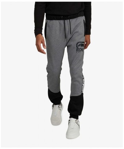 Men's Big and Tall Basic Blocked Tape Joggers Gray $42.12 Pants