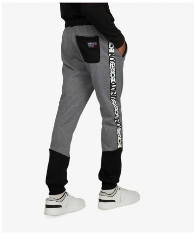 Men's Big and Tall Basic Blocked Tape Joggers Gray $42.12 Pants