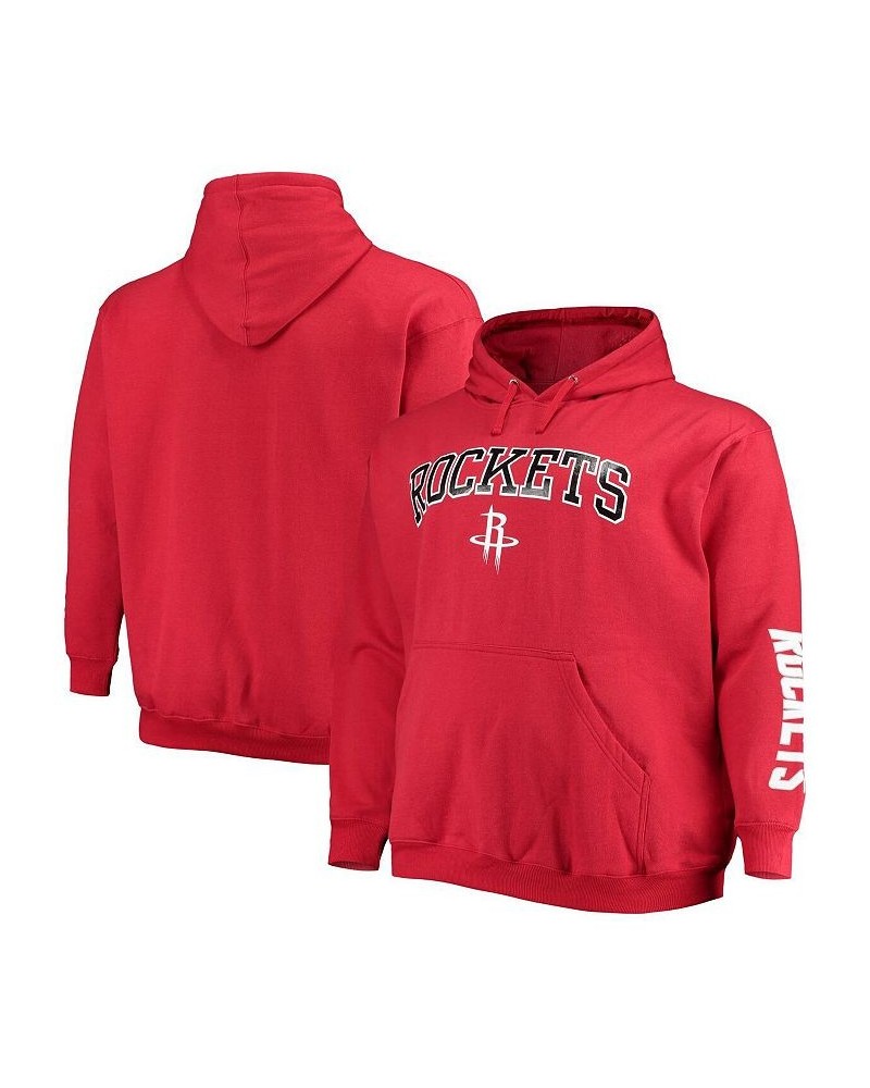 Men's Branded Red Houston Rockets Big and Tall Team Wordmark Pullover Hoodie $31.89 Sweatshirt