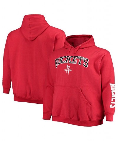 Men's Branded Red Houston Rockets Big and Tall Team Wordmark Pullover Hoodie $31.89 Sweatshirt