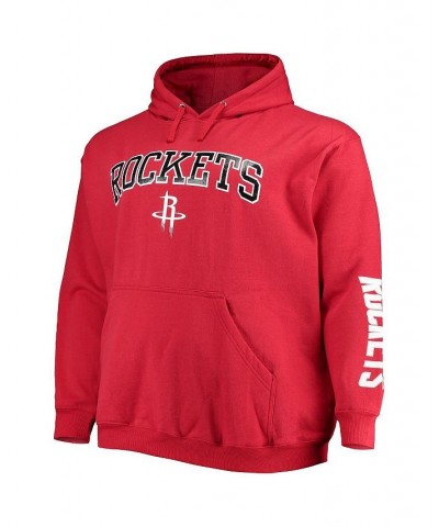 Men's Branded Red Houston Rockets Big and Tall Team Wordmark Pullover Hoodie $31.89 Sweatshirt