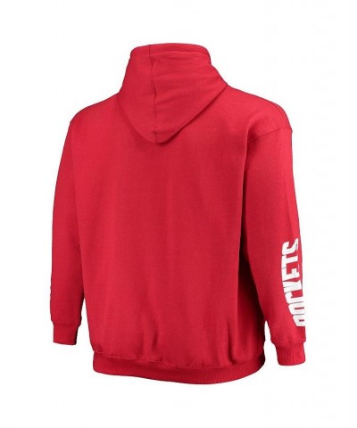 Men's Branded Red Houston Rockets Big and Tall Team Wordmark Pullover Hoodie $31.89 Sweatshirt