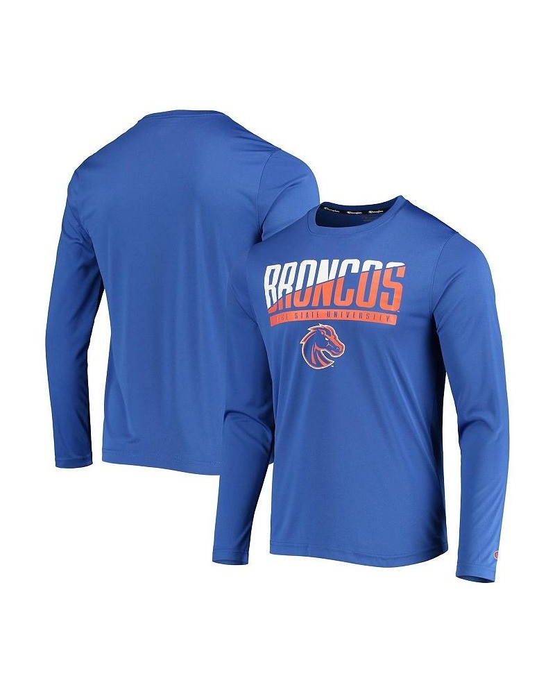 Men's Royal Boise State Broncos Wordmark Slash Long Sleeve T-shirt $23.84 T-Shirts