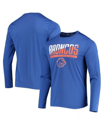 Men's Royal Boise State Broncos Wordmark Slash Long Sleeve T-shirt $23.84 T-Shirts