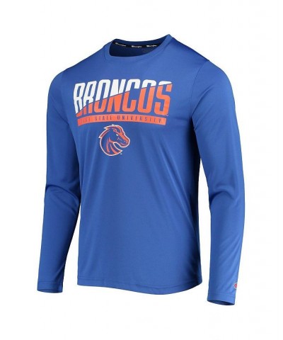 Men's Royal Boise State Broncos Wordmark Slash Long Sleeve T-shirt $23.84 T-Shirts