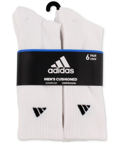 Men's Cushioned Crew Extended Size Socks, 6-Pack White $9.46 Socks