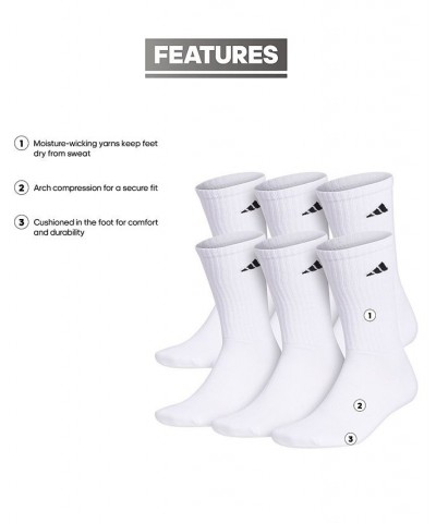 Men's Cushioned Crew Extended Size Socks, 6-Pack White $9.46 Socks