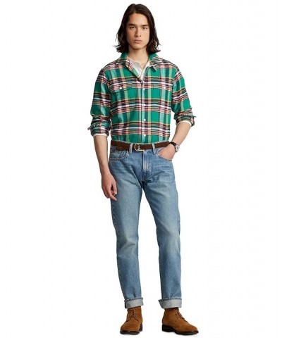 Men's Classic-Fit Plaid Performance Workshirt Green $23.16 Shirts