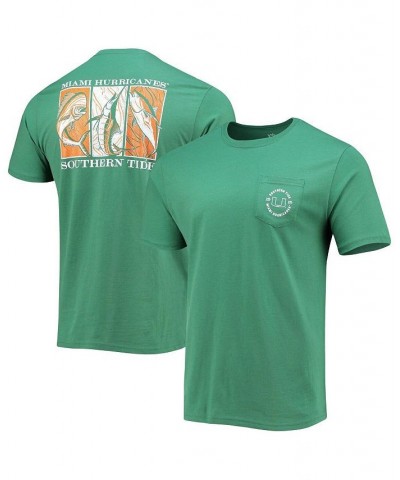 Men's Green Miami Hurricanes Game Day Mosaic Fish T-shirt $31.20 T-Shirts