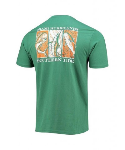 Men's Green Miami Hurricanes Game Day Mosaic Fish T-shirt $31.20 T-Shirts