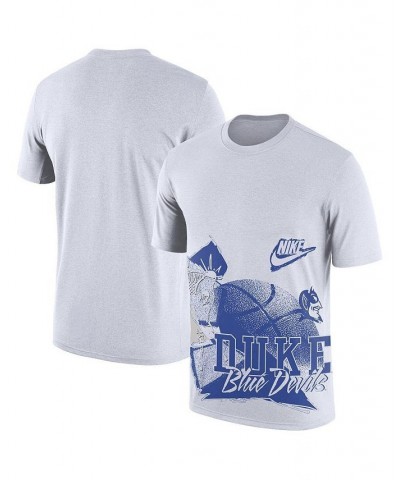 Men's White Duke Blue Devils Basketball 90s Hoop Max T-shirt $18.87 T-Shirts