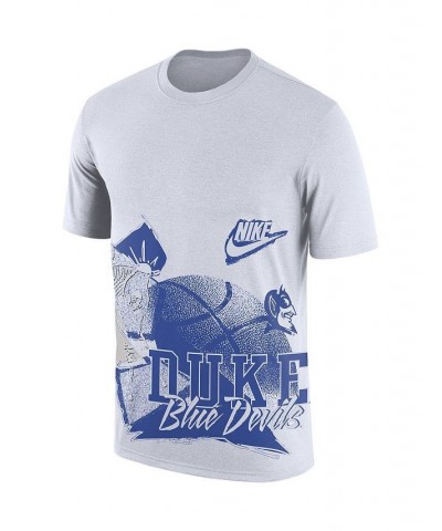 Men's White Duke Blue Devils Basketball 90s Hoop Max T-shirt $18.87 T-Shirts