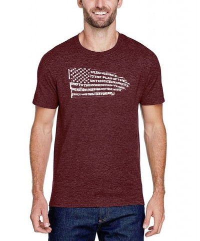 Men's Premium Blend Word Art Pledge of Allegiance Flag T-shirt Red $22.50 T-Shirts