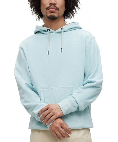 BOSS Men's Cotton-Blend Relaxed-Fit Hoodie with Embroidered Logo Blue $88.36 Sweatshirt