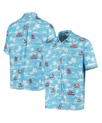 Men's Light Blue St. Louis Cardinals Vintage Look Short Sleeve Button-Up Shirt $49.68 Shirts