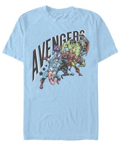 Men's Pastel Avengers Short Sleeve Crew T-shirt Blue $15.05 T-Shirts