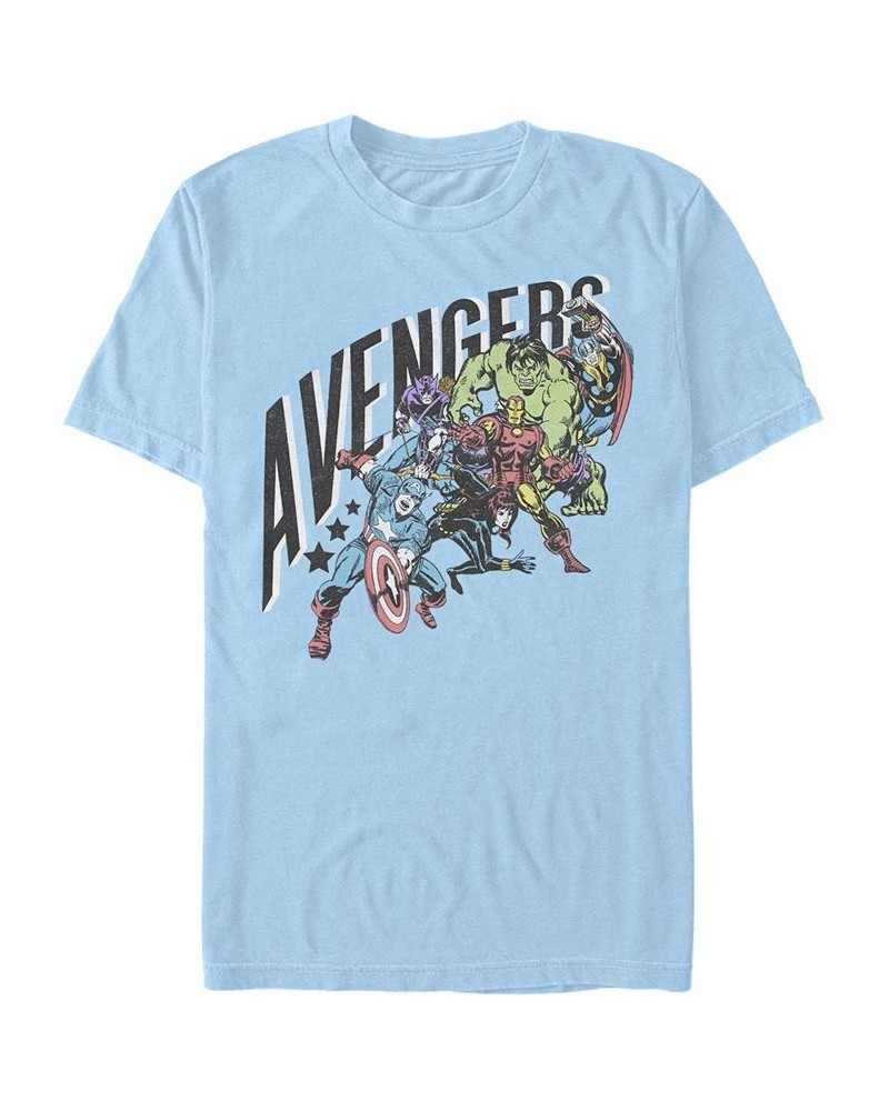 Men's Pastel Avengers Short Sleeve Crew T-shirt Blue $15.05 T-Shirts