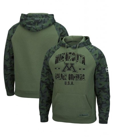 Men's Olive, Camo Minnesota Golden Gophers OHT Military-Inspired Appreciation Raglan Pullover Hoodie $36.00 Sweatshirt