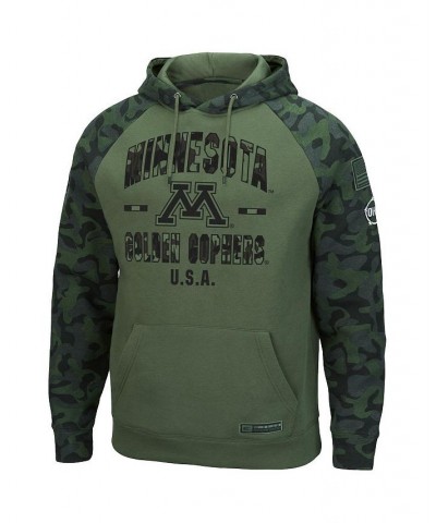 Men's Olive, Camo Minnesota Golden Gophers OHT Military-Inspired Appreciation Raglan Pullover Hoodie $36.00 Sweatshirt