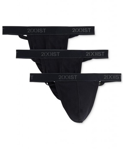 Men's 3-Pk. Cotton Essential Y-Back Thongs Black $17.60 Underwear