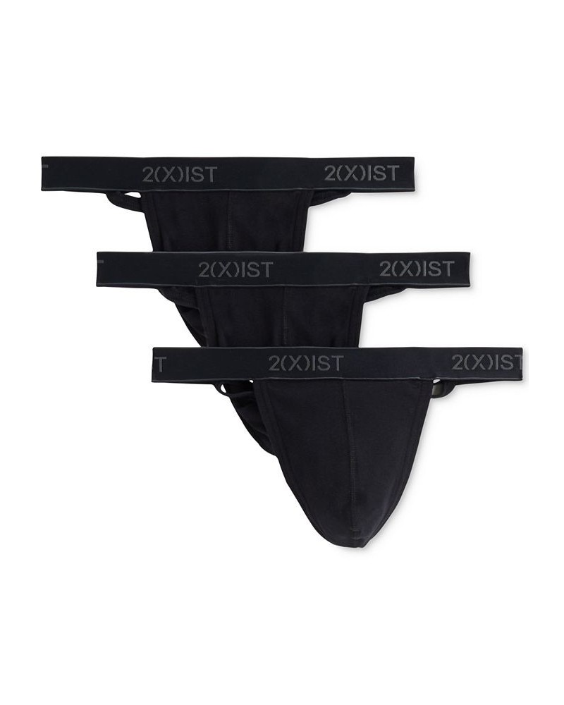 Men's 3-Pk. Cotton Essential Y-Back Thongs Black $17.60 Underwear