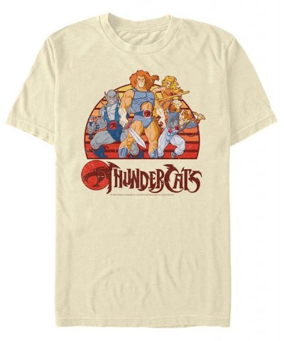 Men's Thundercats Group Retro Sunset Short Sleeve T-shirt Tan/Beige $19.94 T-Shirts