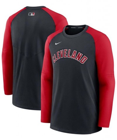 Men's Navy, Red Cleveland Indians Authentic Collection Pregame Performance Raglan Pullover Sweatshirt $38.70 Sweatshirt