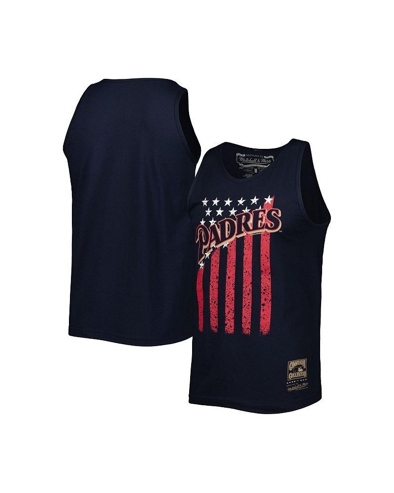 Men's Navy San Diego Padres Cooperstown Collection Stars and Stripes Tank Top $18.48 T-Shirts