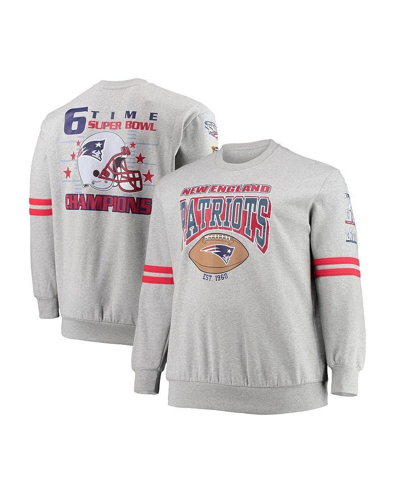 Men's Heathered Gray New England Patriots Big and Tall Allover Print Pullover Sweatshirt $45.50 Sweatshirt