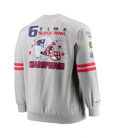 Men's Heathered Gray New England Patriots Big and Tall Allover Print Pullover Sweatshirt $45.50 Sweatshirt