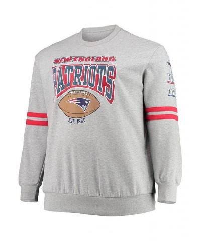 Men's Heathered Gray New England Patriots Big and Tall Allover Print Pullover Sweatshirt $45.50 Sweatshirt