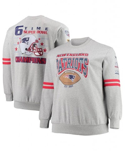 Men's Heathered Gray New England Patriots Big and Tall Allover Print Pullover Sweatshirt $45.50 Sweatshirt