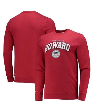 Men's Red Howard Bison Classic Arch Pullover Sweatshirt $37.09 Sweatshirt