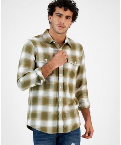 Men's Plaid Flannel Shirt Green $15.92 Shirts