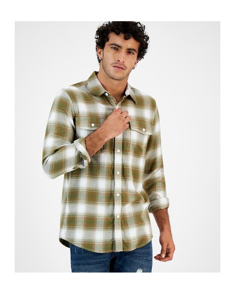 Men's Plaid Flannel Shirt Green $15.92 Shirts