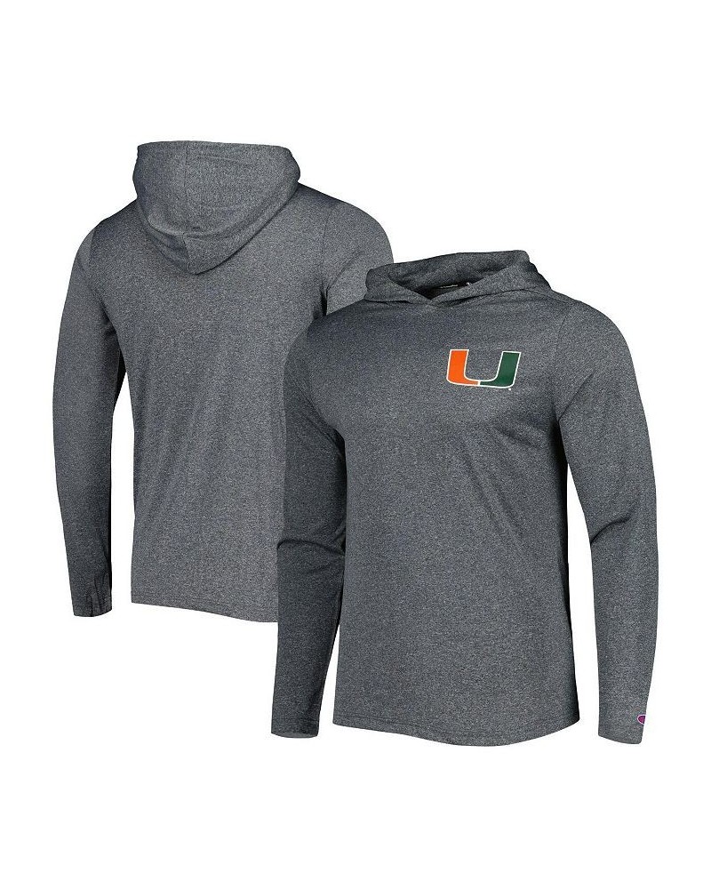 Men's Gray Miami Hurricanes Hoodie Long Sleeve T-shirt $26.65 T-Shirts