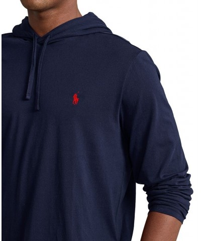 Men's Jersey Hooded T-Shirt Navy $35.78 Sweatshirt