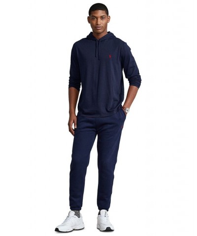 Men's Jersey Hooded T-Shirt Navy $35.78 Sweatshirt