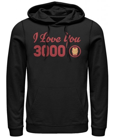 Marvel Men's Avengers Endgame Iron Man I Love You 3000 Text, Pullover Hoodie Black $34.97 Sweatshirt