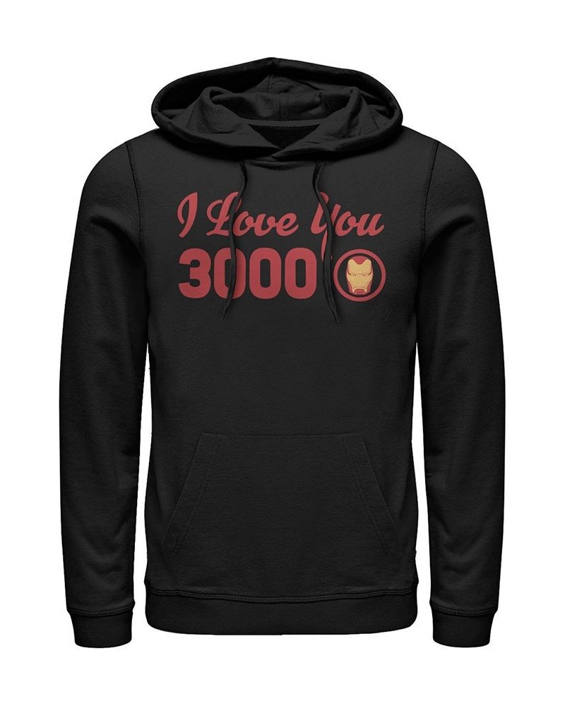 Marvel Men's Avengers Endgame Iron Man I Love You 3000 Text, Pullover Hoodie Black $34.97 Sweatshirt