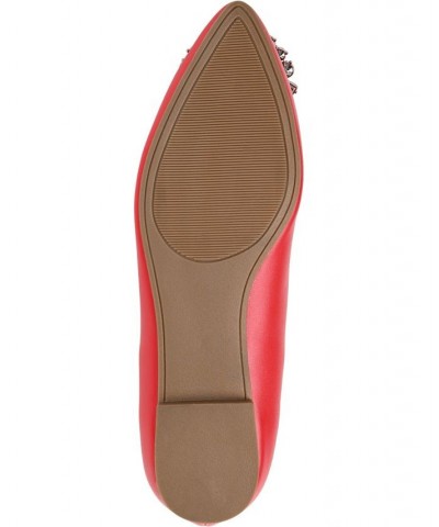 Women's Renzo Jeweled Flats Red $51.99 Shoes