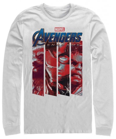 Marvel Men's Avengers Endgame Panel Logo, Long Sleeve T-shirt White $21.99 T-Shirts