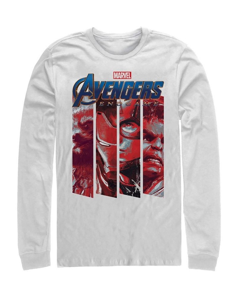 Marvel Men's Avengers Endgame Panel Logo, Long Sleeve T-shirt White $21.99 T-Shirts