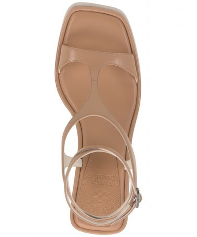 Fetemee Strappy Sport Wedge Sandals Tan/Beige $43.86 Shoes