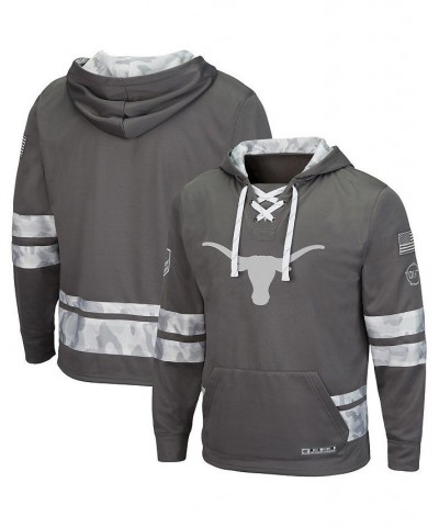 Men's Gray Texas Longhorns OHT Military-Inspired Appreciation Arctic Camo Lace-Up Pullover Hoodie $34.40 Sweatshirt