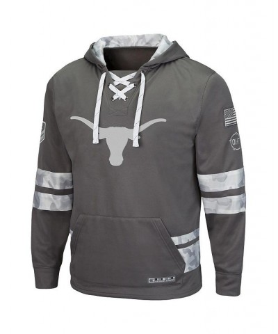 Men's Gray Texas Longhorns OHT Military-Inspired Appreciation Arctic Camo Lace-Up Pullover Hoodie $34.40 Sweatshirt