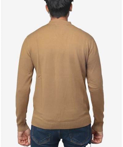 Men's Basic Mock Neck Midweight Pullover Sweater British Khaki $35.10 Sweaters