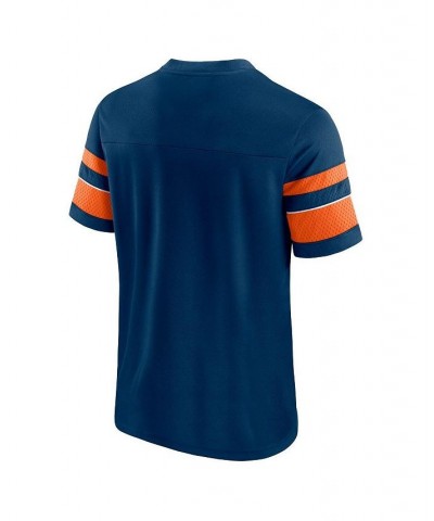 Men's Branded Navy Chicago Bears Textured Hashmark V-Neck T-shirt $26.40 T-Shirts