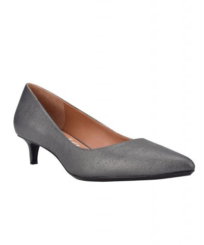 Women's Gabrianna Kitten Heel Pumps Gray $51.17 Shoes