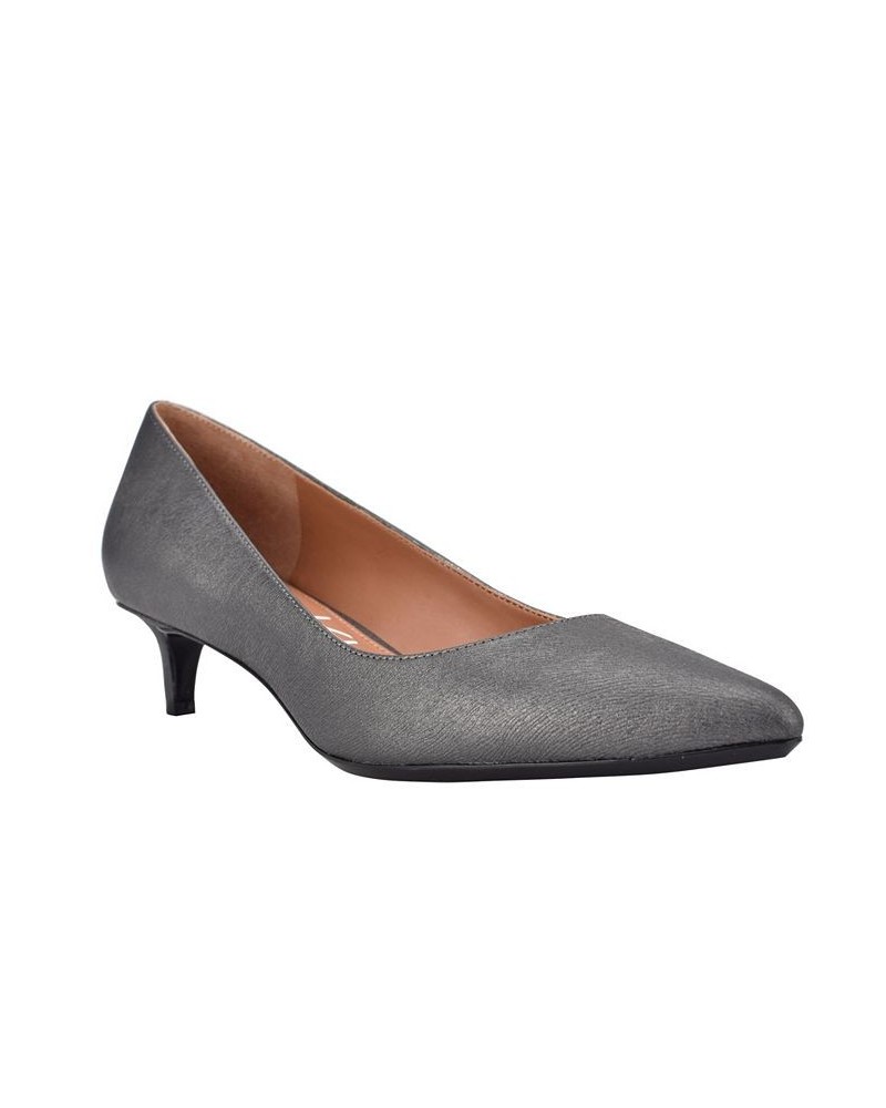 Women's Gabrianna Kitten Heel Pumps Gray $51.17 Shoes